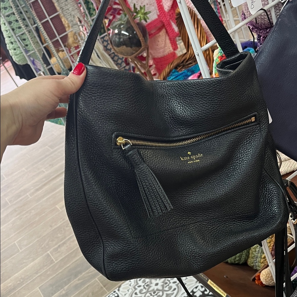 Kate Spade Black Hobo Bag with Tassel